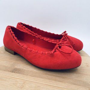 Torrid Ballet Flats Womens 10W Red Textured Slip On Loafers Bow Valentine’s Day